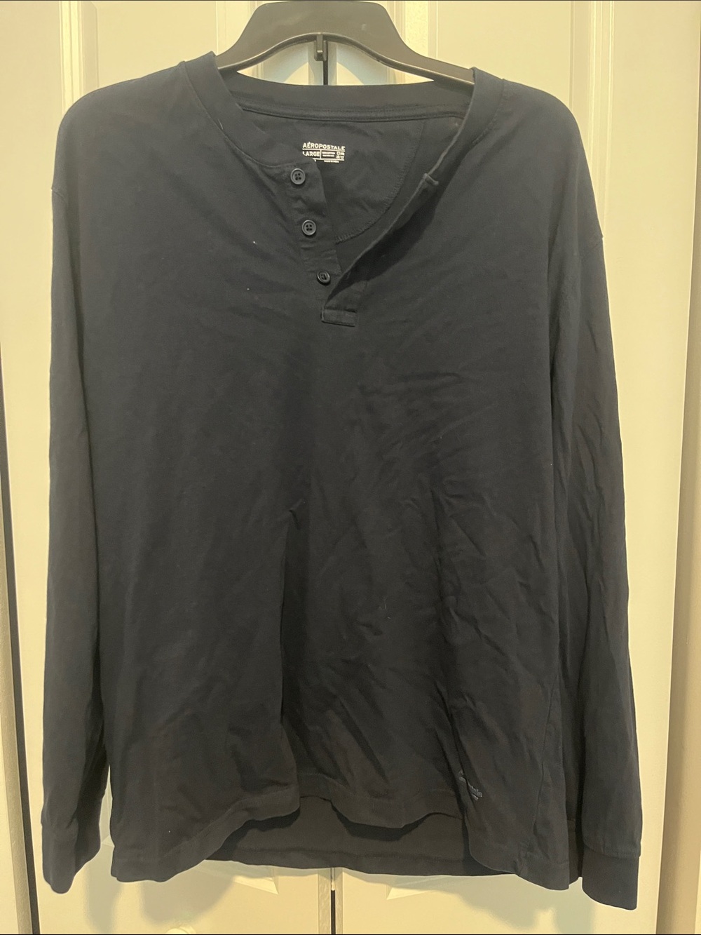 Men's Long-Sleeve Henley Shirt - Navy